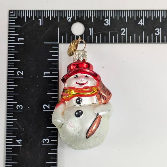 Christopher Radko Handcrafted Glass Ornament Littlest Snowman 90s Red Hat Broom - Picture 10 of 10